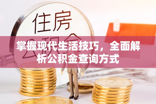 瑞丽掌握现代生活技巧，全面解析公积金查询方式