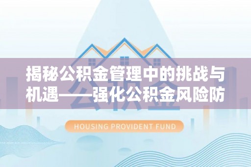 瑞丽揭秘公积金管理中的挑战与机遇——强化公积金风险防控的多维策略