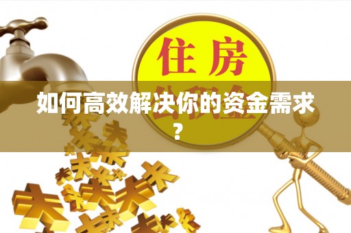 瑞丽如何高效解决你的资金需求？