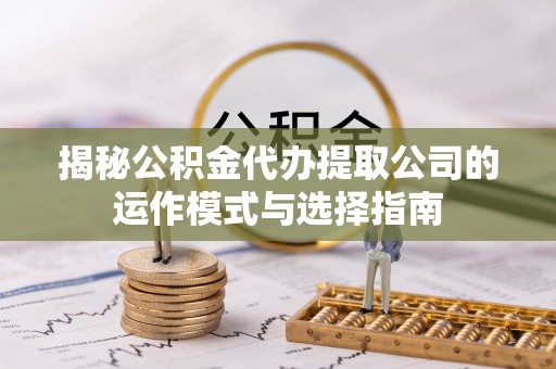 瑞丽揭秘公积金代办提取公司的运作模式与选择指南