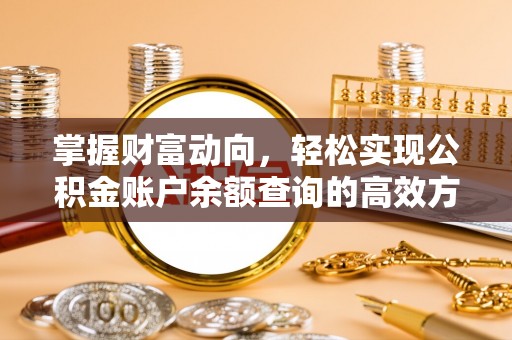 瑞丽掌握财富动向，轻松实现公积金账户余额查询的高效方式