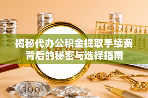瑞丽揭秘代办公积金提取手续费背后的秘密与选择指南