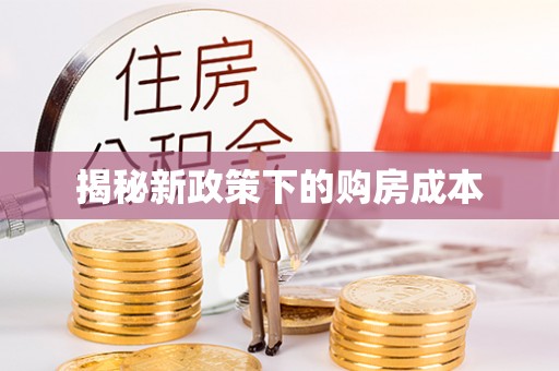 瑞丽揭秘新政策下的购房成本