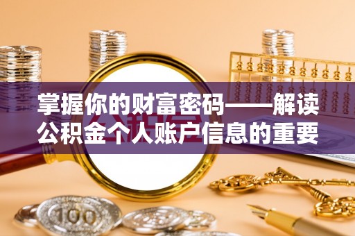 瑞丽掌握你的财富密码——解读公积金个人账户信息的重要性