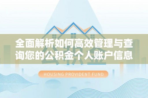 瑞丽全面解析如何高效管理与查询您的公积金个人账户信息