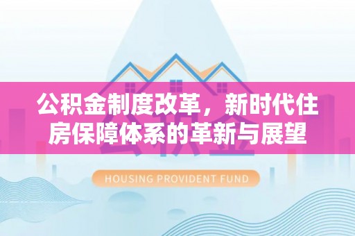 瑞丽公积金制度改革，新时代住房保障体系的革新与展望