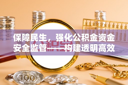 瑞丽保障民生，强化公积金资金安全监管——构建透明高效的管理体系