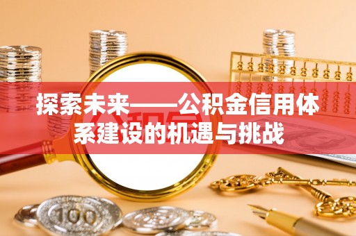 瑞丽探索未来——公积金信用体系建设的机遇与挑战