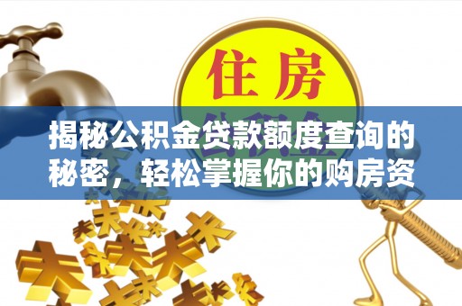 瑞丽揭秘公积金贷款额度查询的秘密，轻松掌握你的购房资金