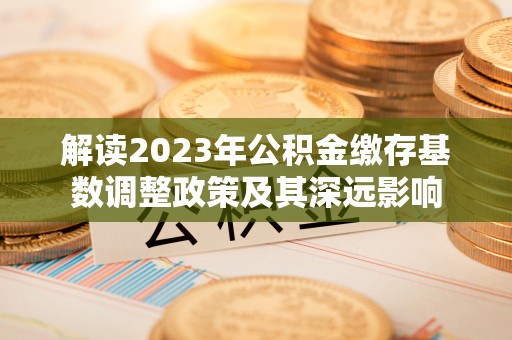 瑞丽解读2023年公积金缴存基数调整政策及其深远影响