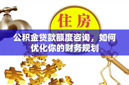 瑞丽公积金贷款额度咨询，如何优化你的财务规划